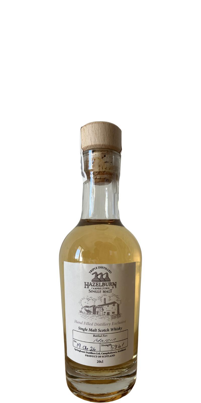 Hazelburn Hand Filled Distillery Exclusive