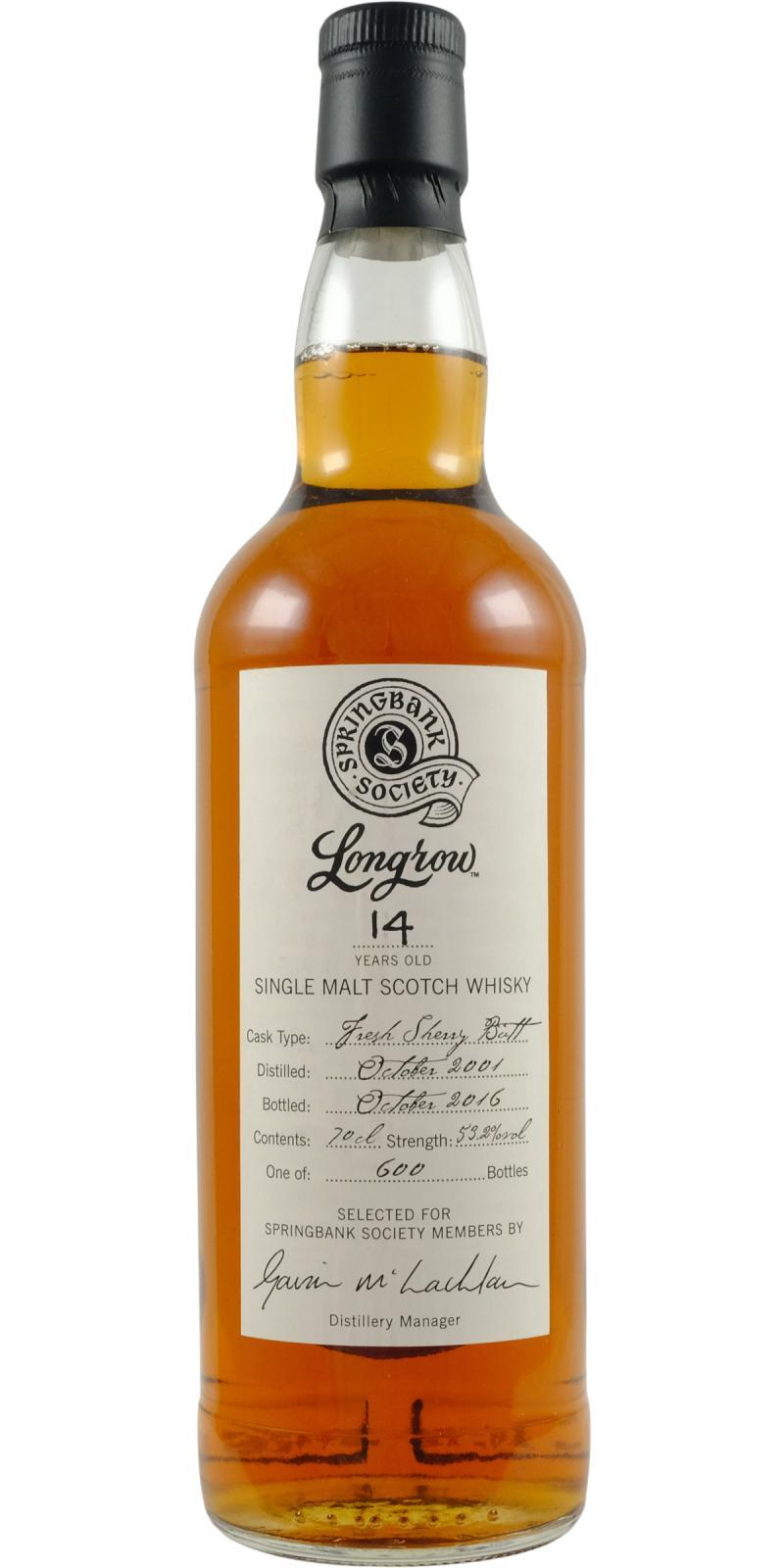 Longrow 2001 Society Bottling