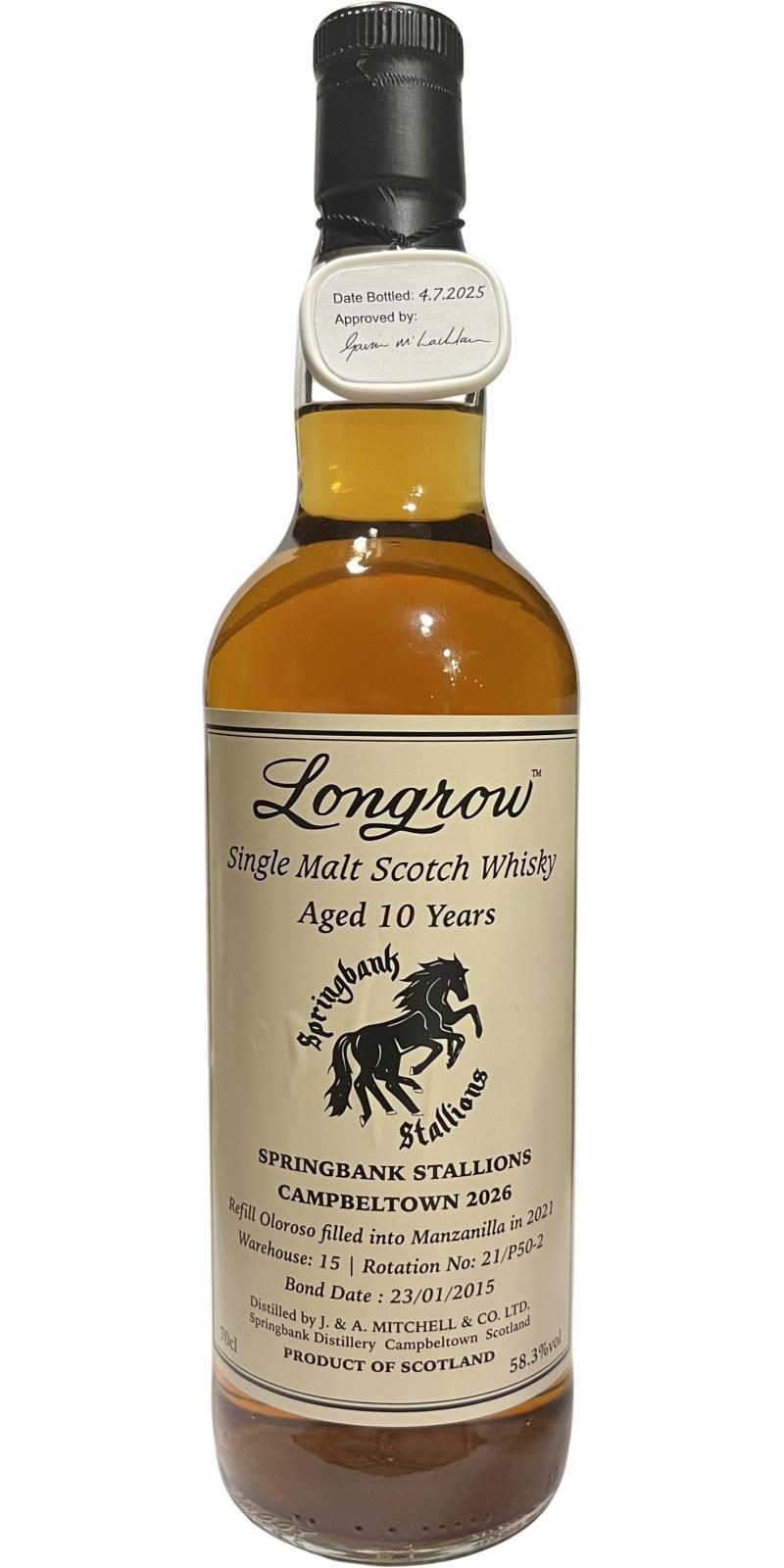 Longrow 2015 Duty Paid Sample - For Trade Purposes Only