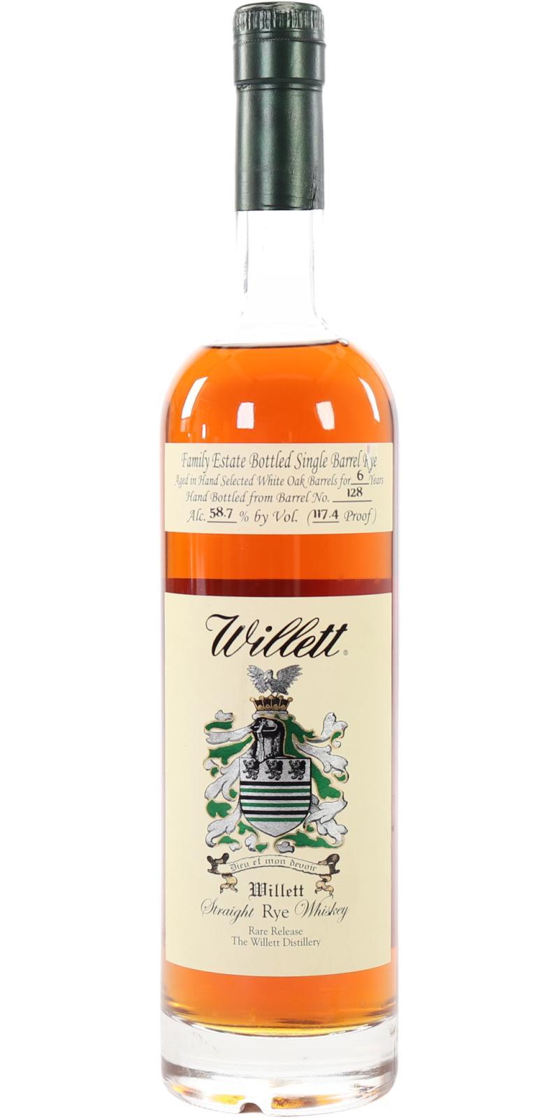 Willett 06-year-old  Family Estate Bottled Single Barrel Rye