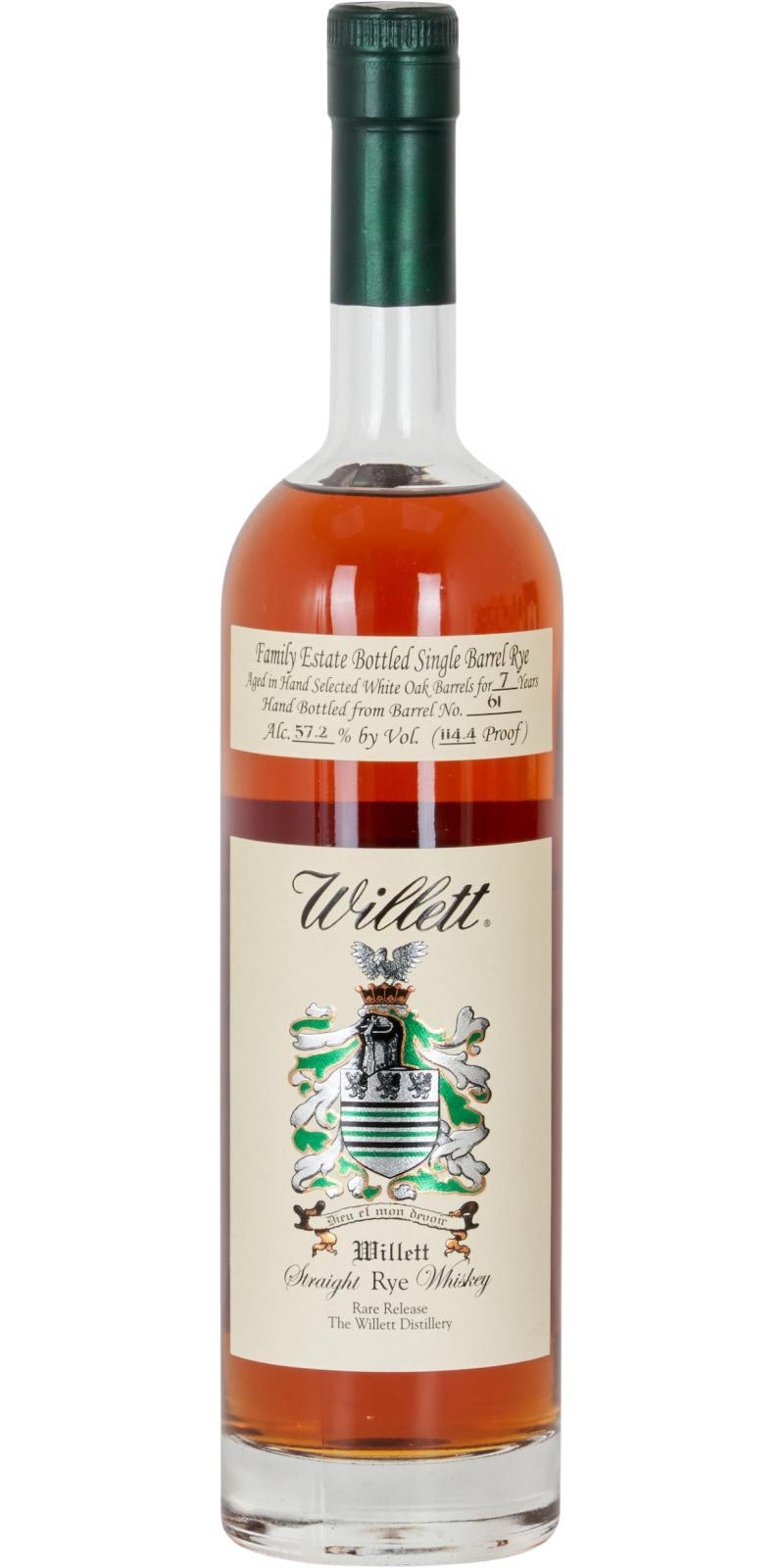 Willett 07-year-old  Family Estate Single Barrel Rye