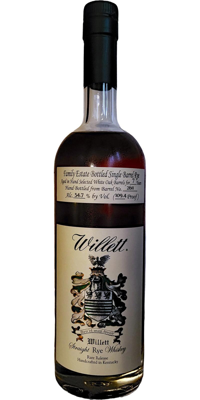 Willett 07-year-old  Family Estate Bottled Single Barrel Rye