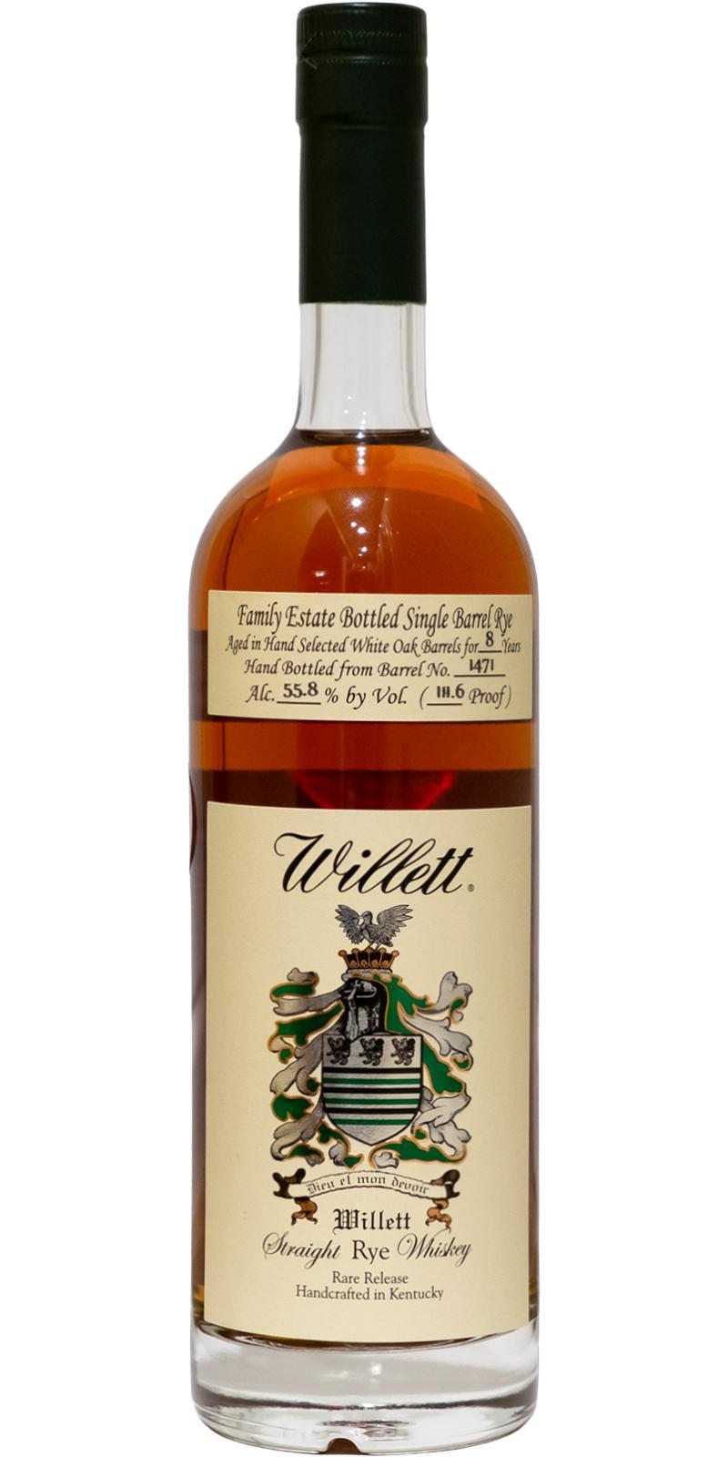 Willett 08-year-old  Family Estate Bottled Single Barrel Rye