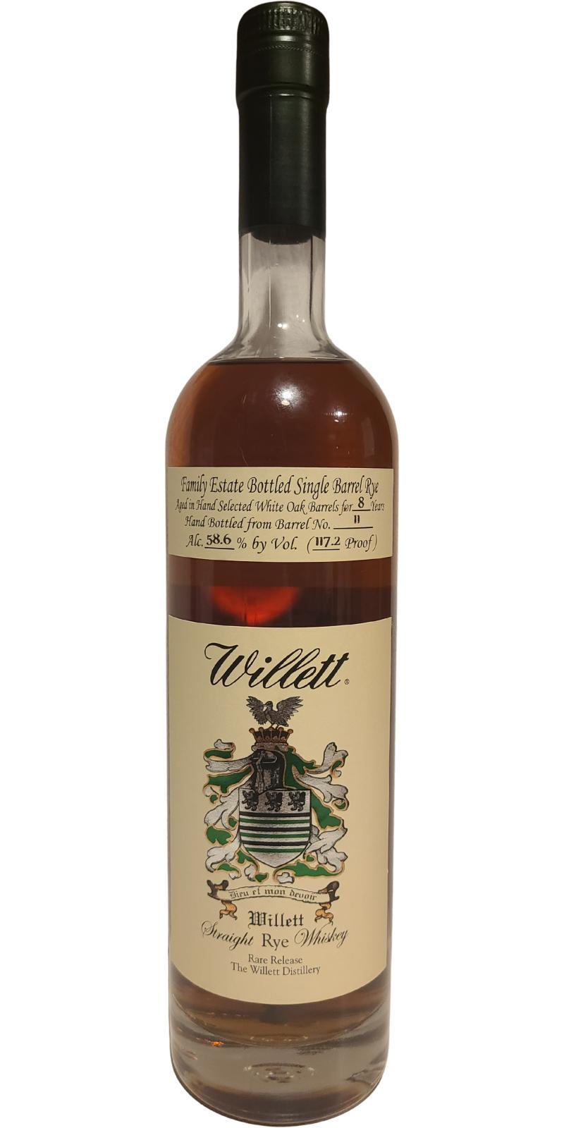Willett 08-year-old  Family Estate Bottled Single Barrel Rye