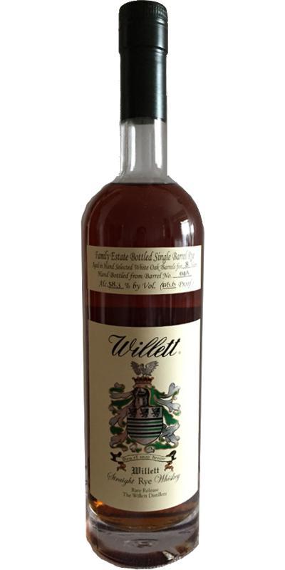 Willett 08-year-old  Family Estate Bottled Single Barrel Rye
