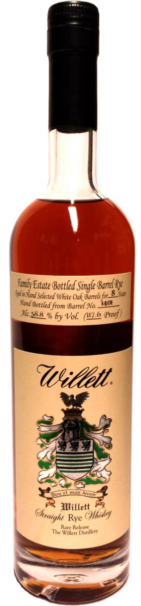 Willett 08-year-old  Family Estate Bottled Single Barrel Rye
