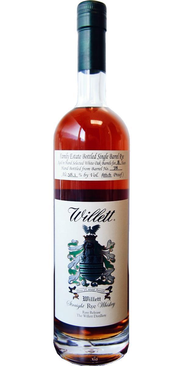 Willett 08-year-old  Family Estate Bottled Single Barrel Rye