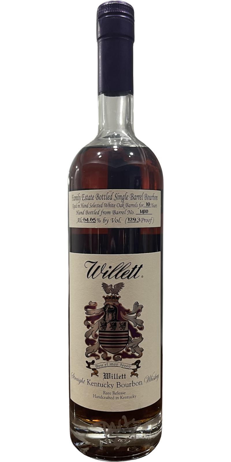 Willett 10-year-old  Family Estate Bottled Single Barrel Bourbon