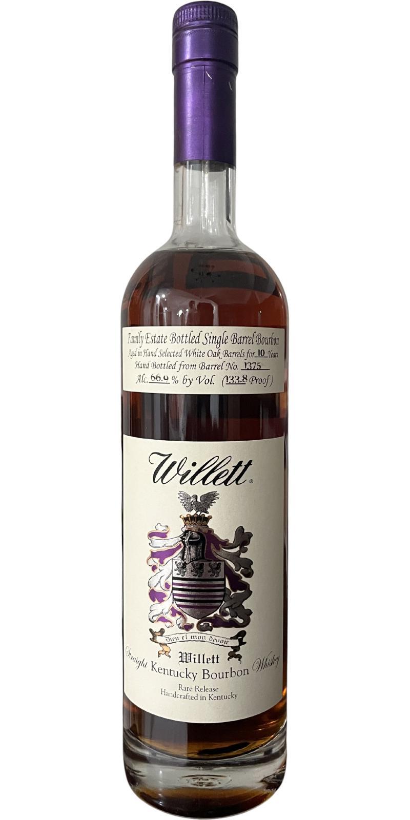 Willett 10-year-old  Family Estate Bottled Single Barrel Bourbon
