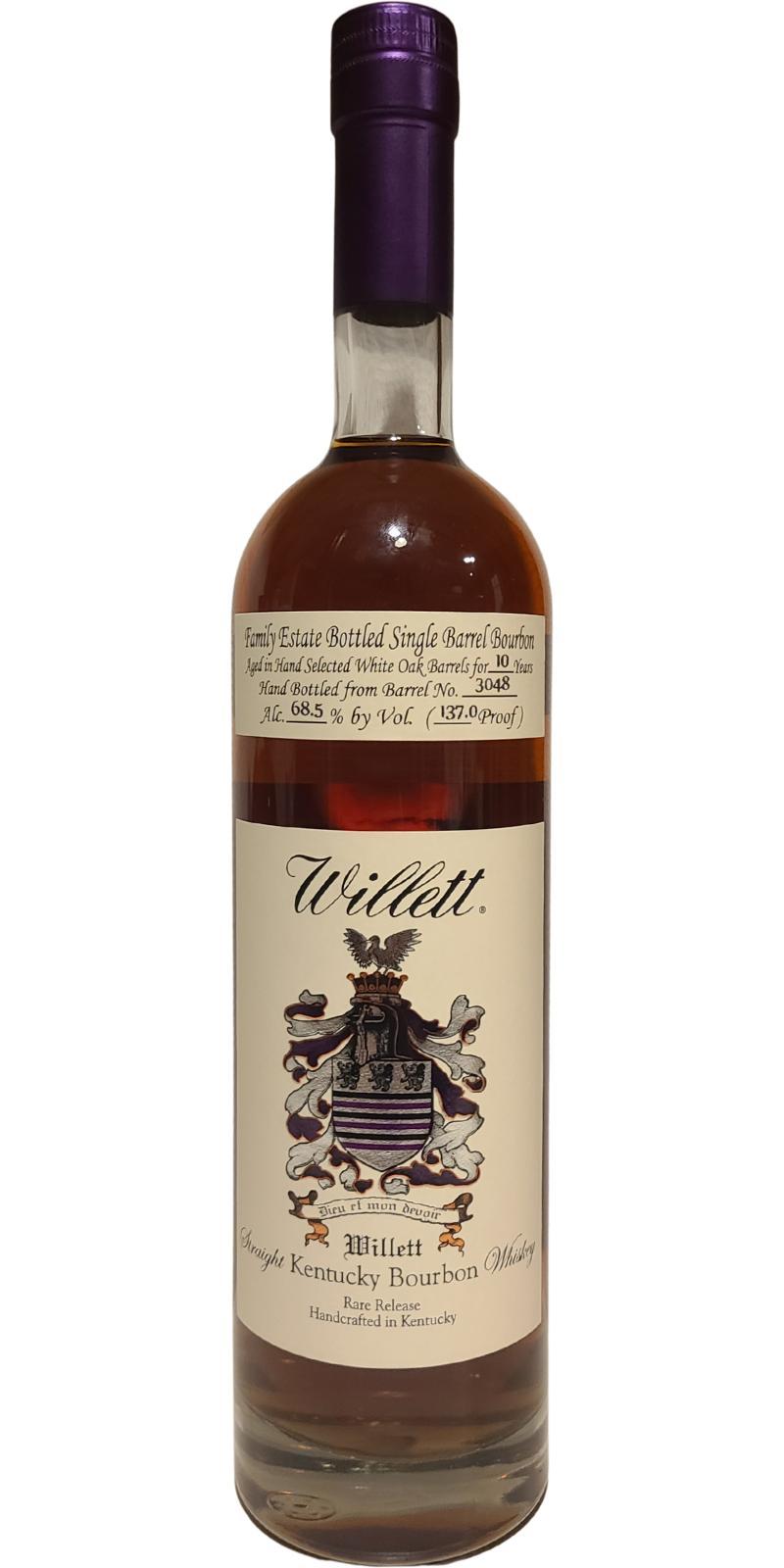 Willett 10-year-old  Family Estate Bottled Single Barrel Bourbon