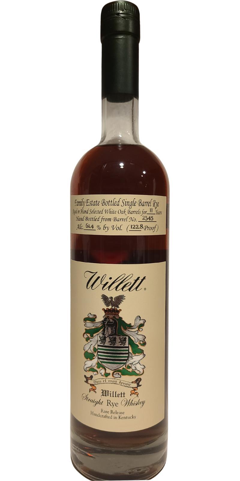 Willett 11-year-old  Family Estate Bottled Single Barrel Rye