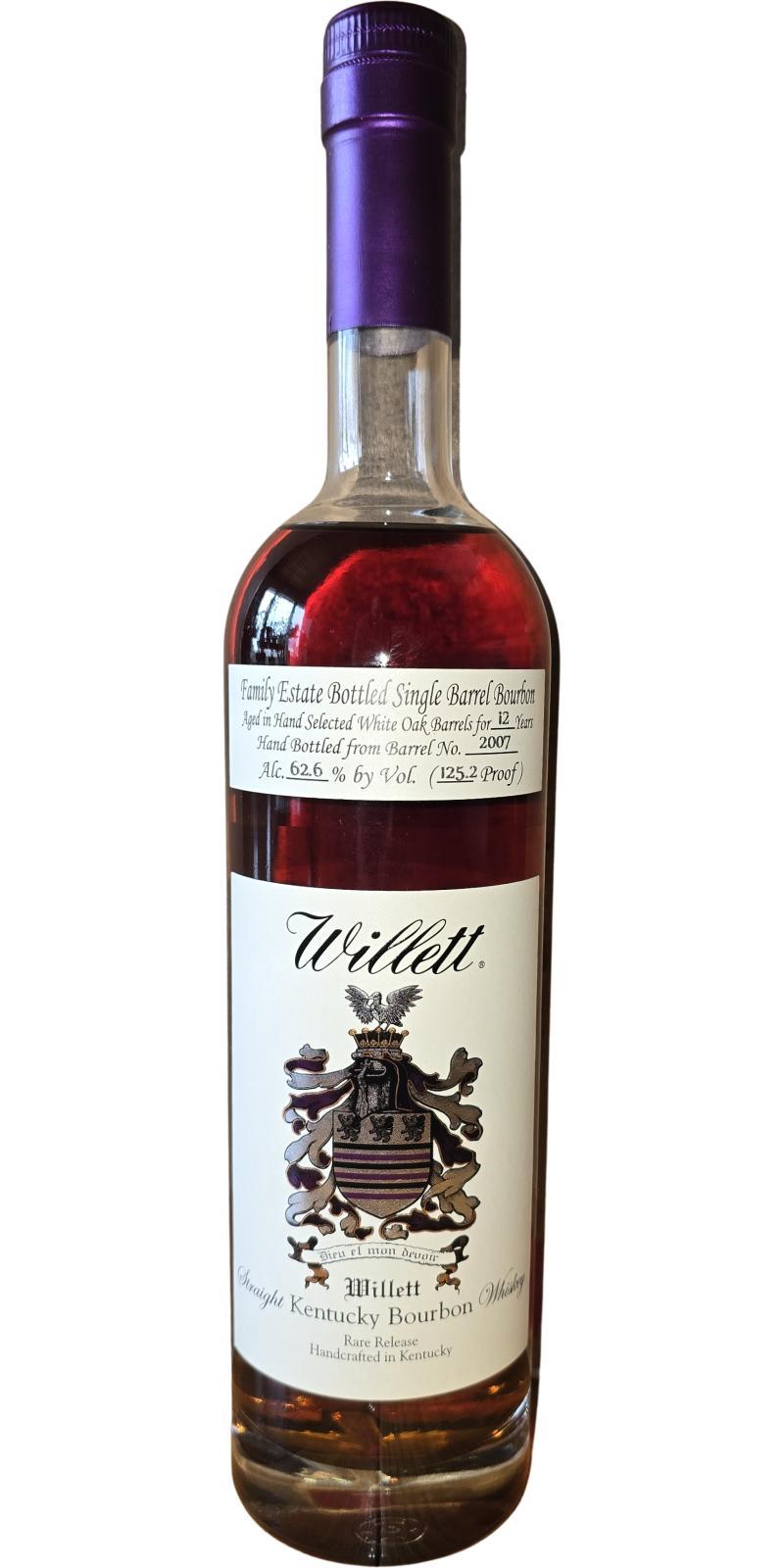 Willett 12-year-old  Family Estate Bottled Single Barrel Bourbon
