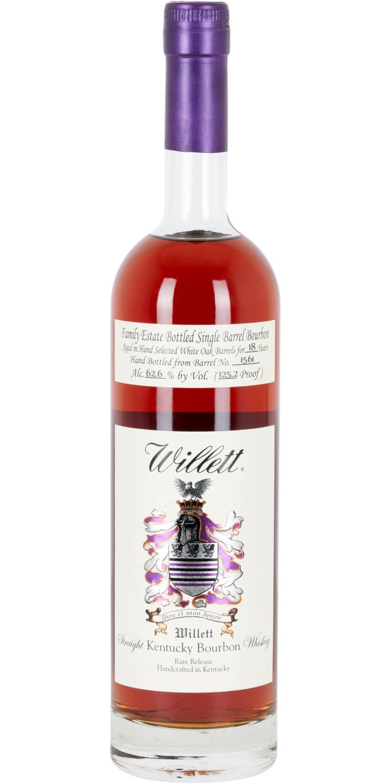 Willett 18-year-old  Family Estate Bottled Single Barrel Bourbon