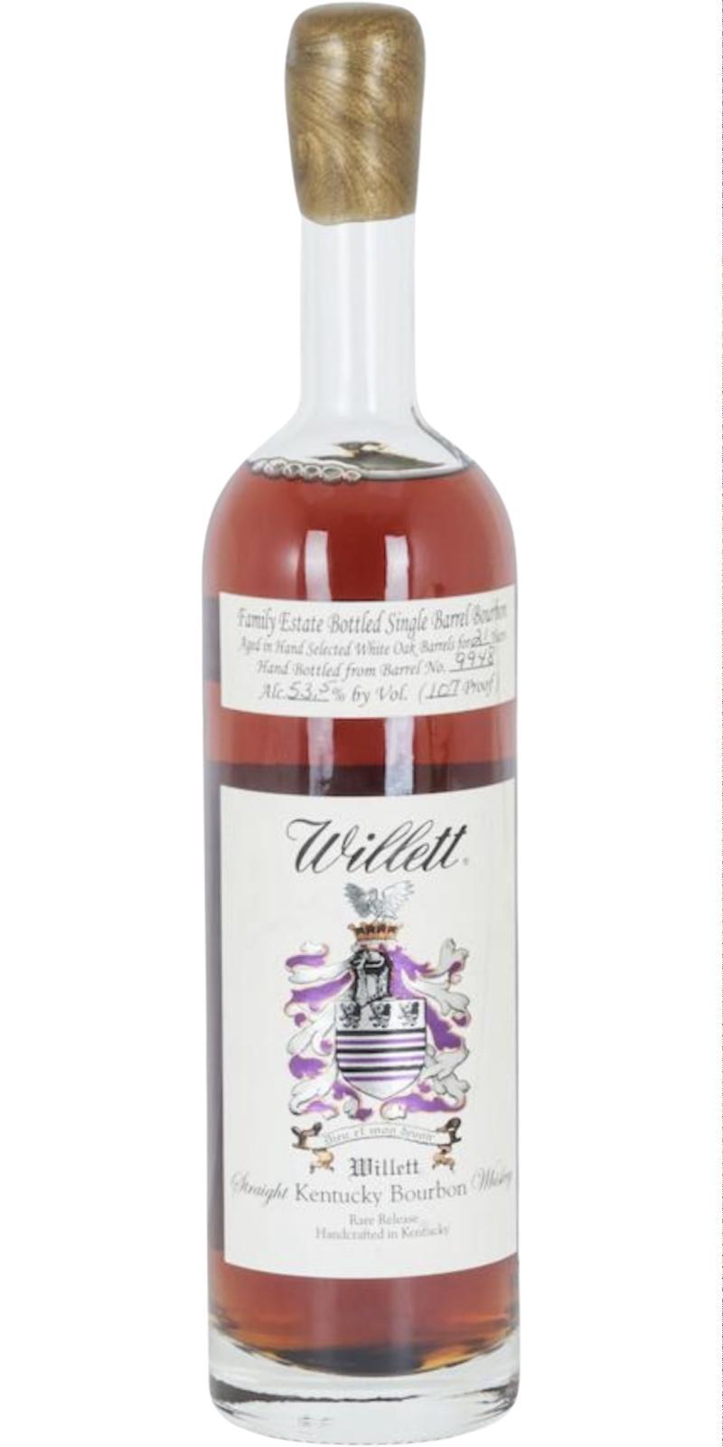 Willett 21-year-old  Family Estate Bottled Single Barrel Bourbon