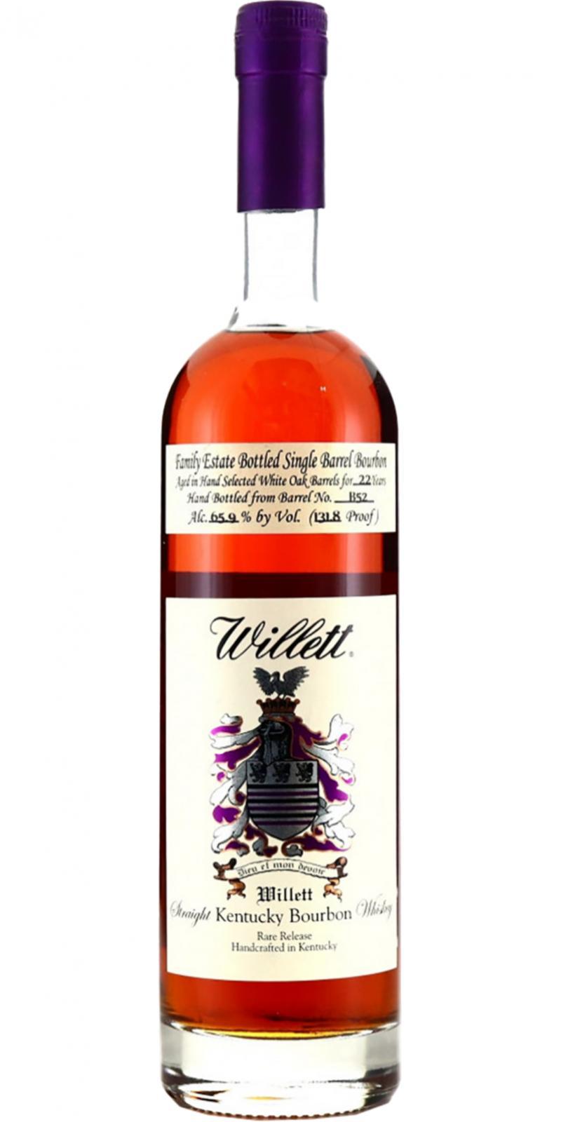 Willett 22-year-old  Family Estate Bottled Single Barrel Bourbon