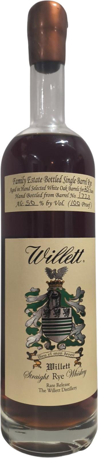 Willett 25-year-old  Family Estate Bottled Single Barrel Rye