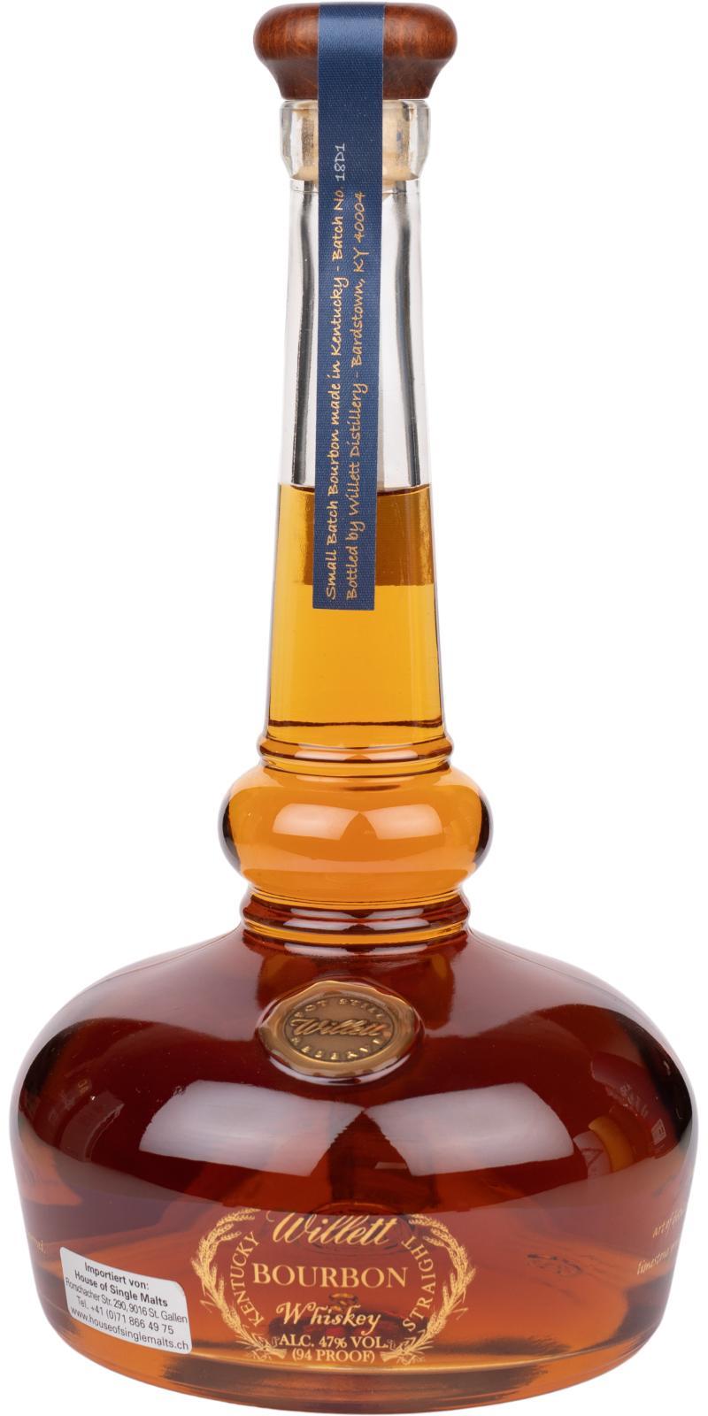 Willett Pot Still Reserve  94 proof - Glass decanter