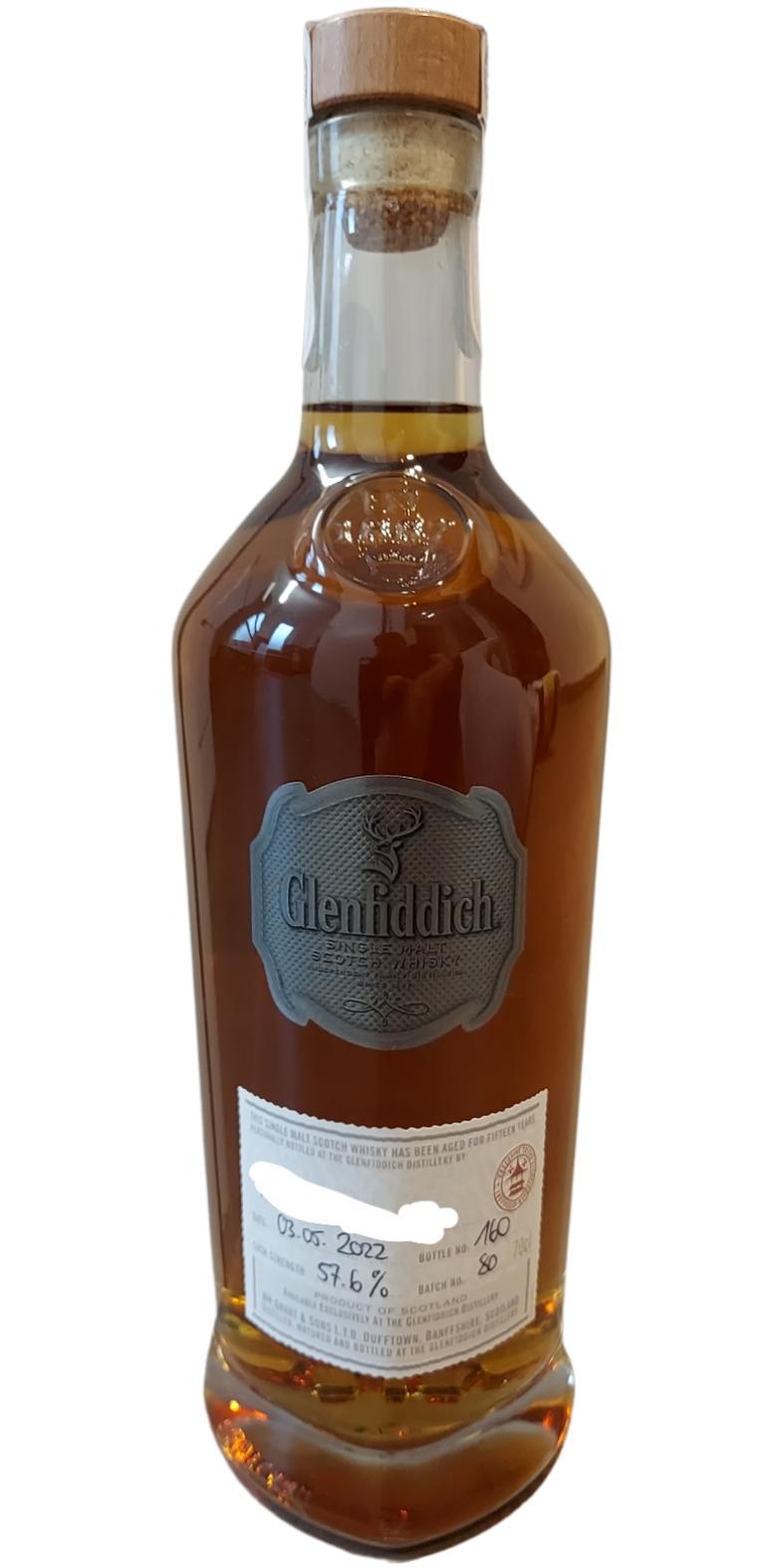 Glenfiddich 15-year-old  Cask Strength - Handbottled at Visitor Center