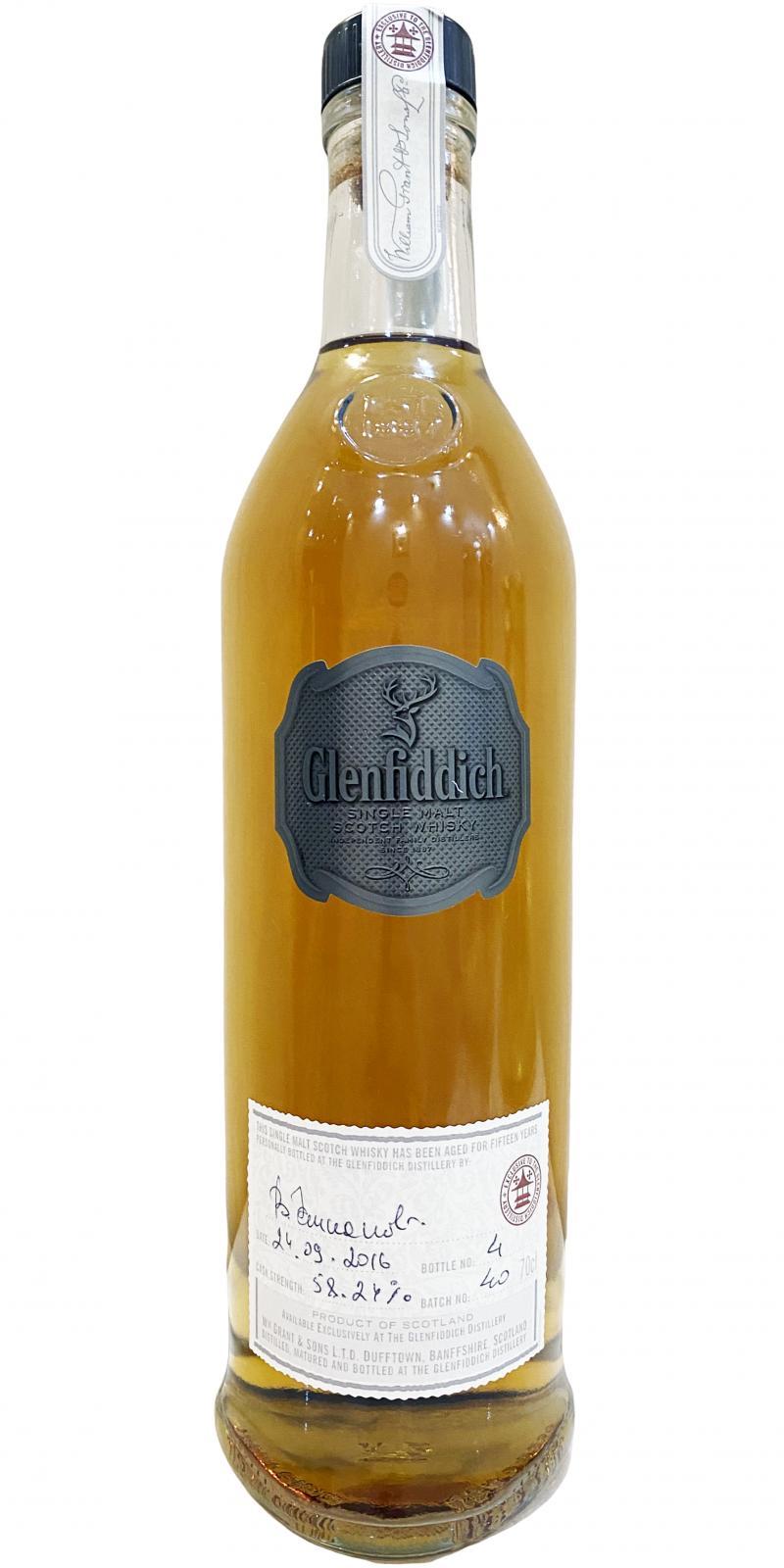 Glenfiddich 15-year-old  Cask Strength - Handbottled at Visitor Center