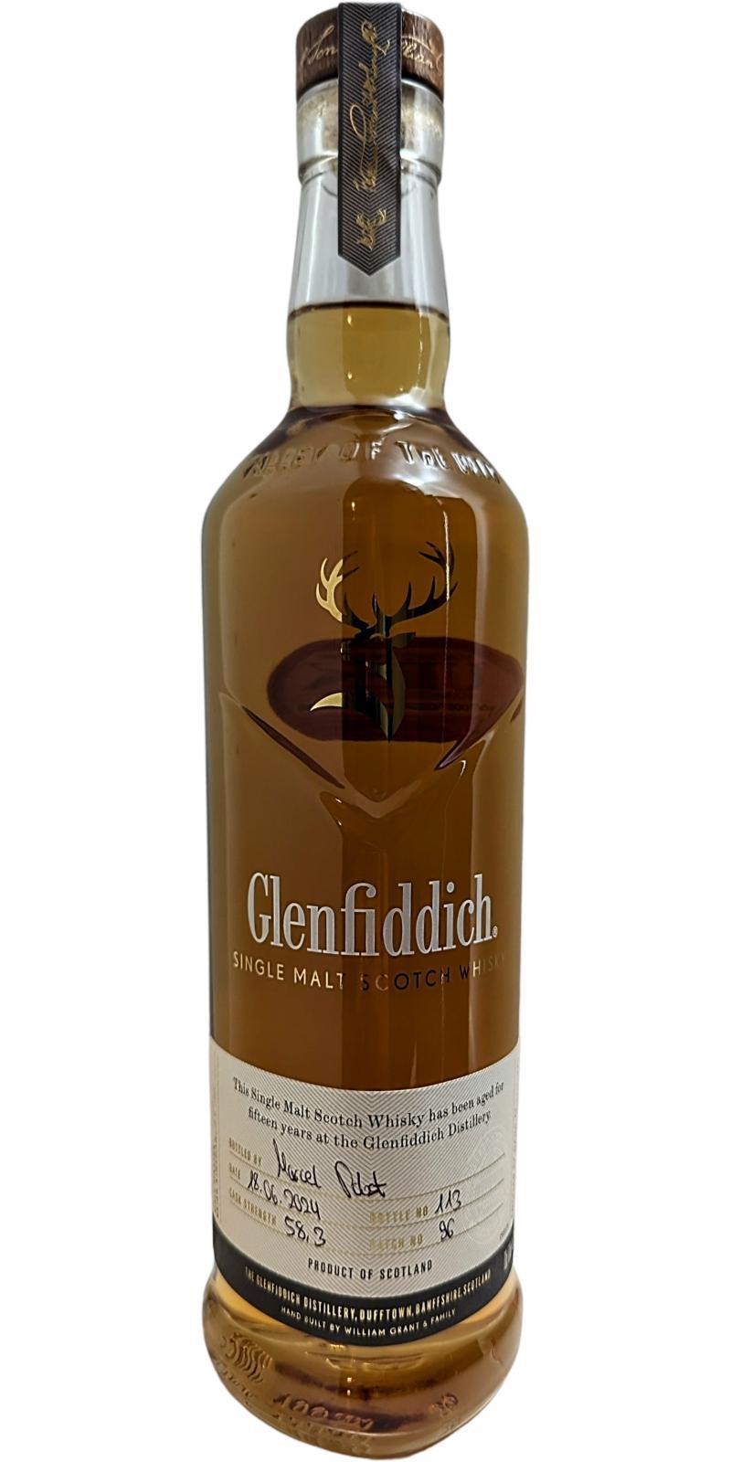 Glenfiddich 15-year-old  Cask Strength - Handbottled at Visitor Center
