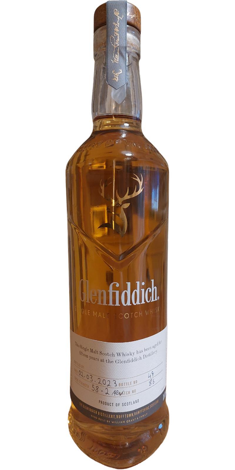 Glenfiddich 15-year-old  Cask Strength - Handbottled at Visitor Center