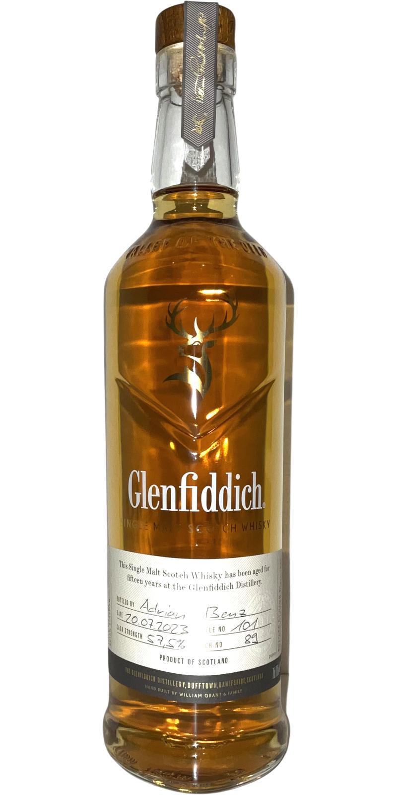 Glenfiddich 15-year-old  Cask Strength - Handbottled at Visitor Center