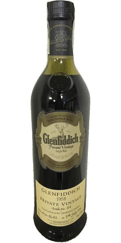 Glenfiddich 1958  Private Vintage