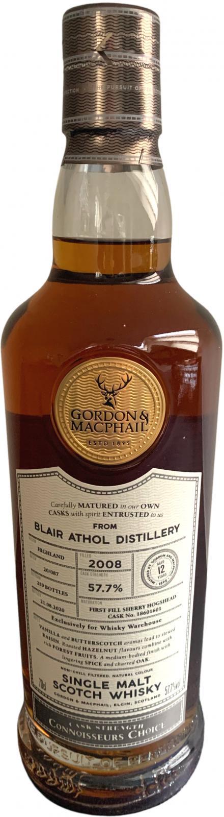 Blair Athol 2008 GM Connoisseurs Choice - Cask Strength