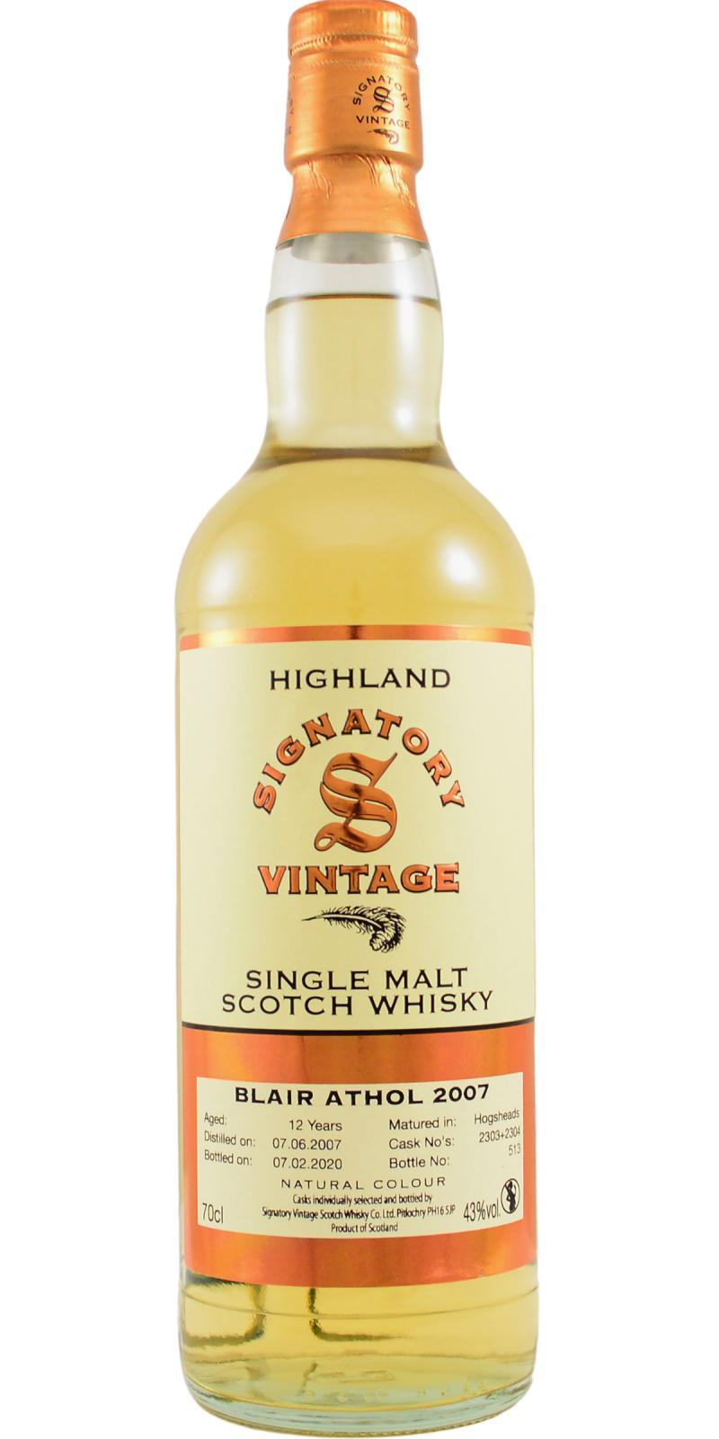 Blair Athol 2007 SV Vintage Collection