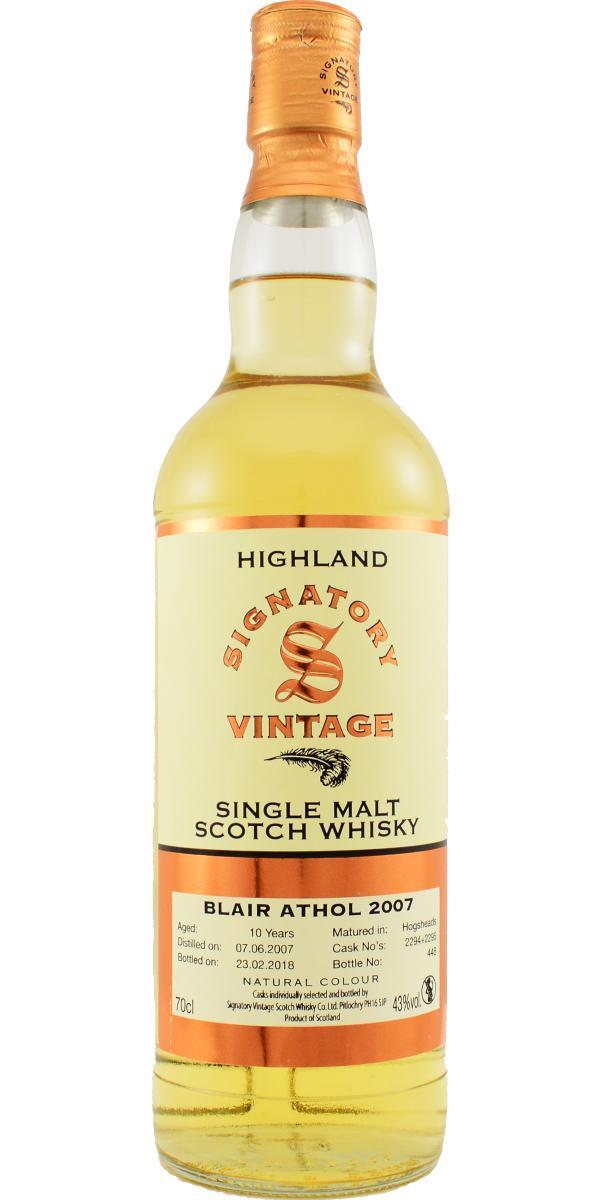 Blair Athol 2007 SV Vintage Collection