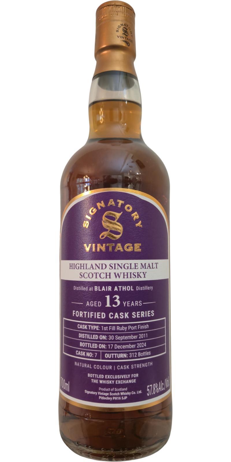 Blair Athol 2011 SV Natural Colour | Cask Strength - Fortified Cask Series