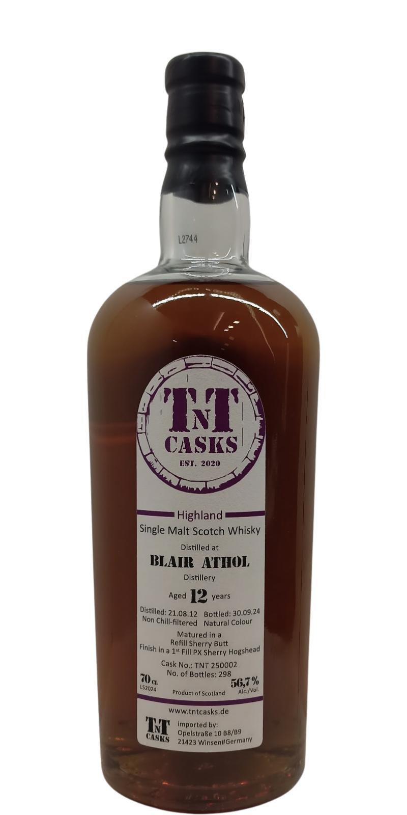 Blair Athol 2012 TnTC Pedro Ximénez Sherry Hogshead Finish