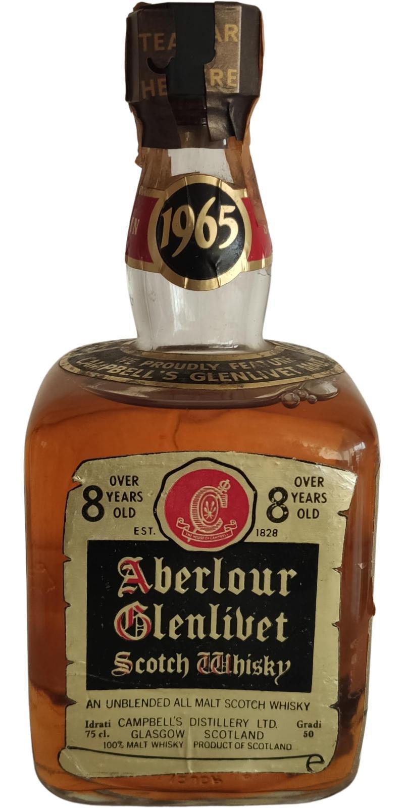 Aberlour 1965 Over 8 year old - An unblended all malt scotch whisky