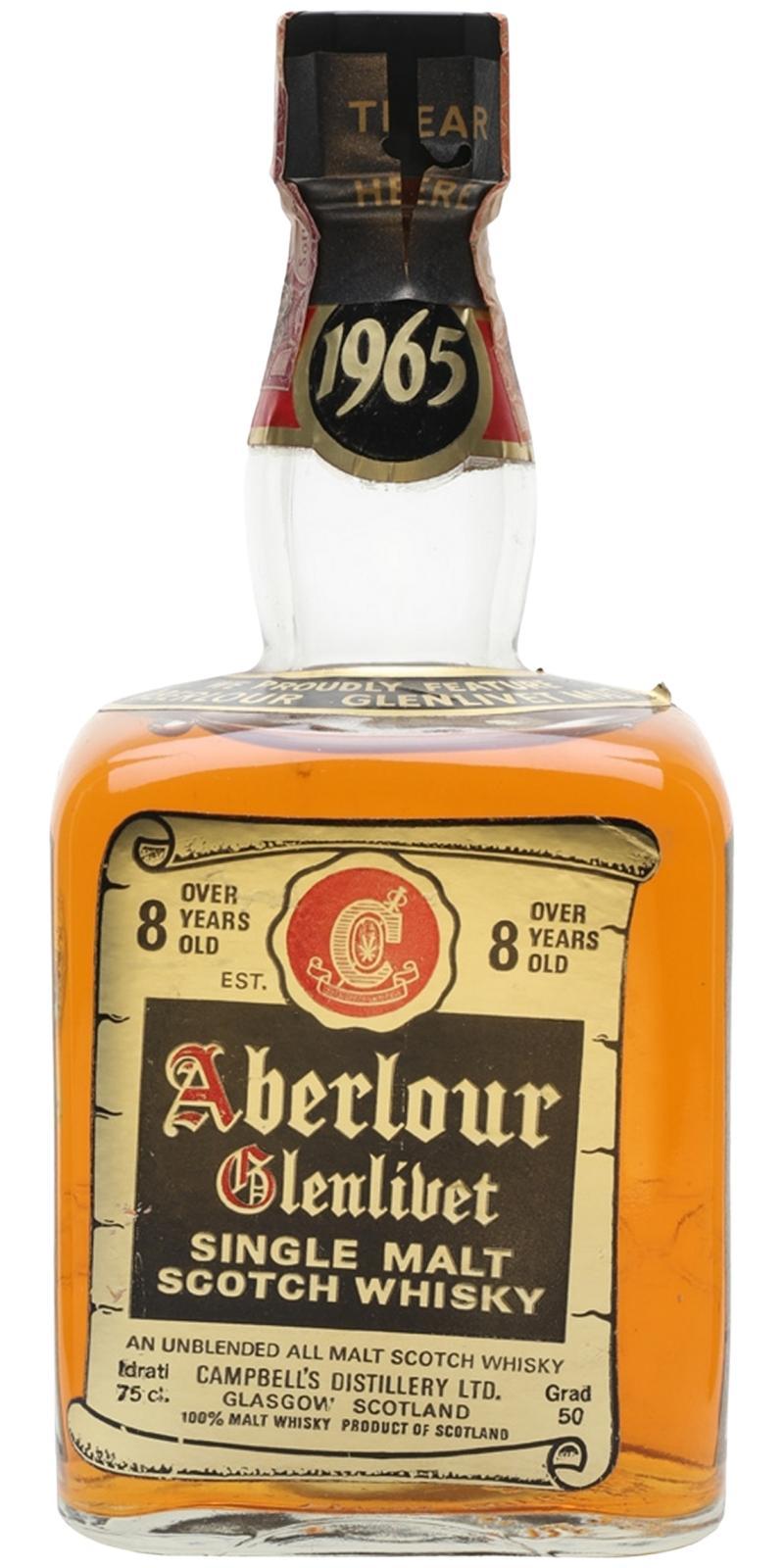 Aberlour 1965 Over 8 year old - An unblended all malt scotch whisky
