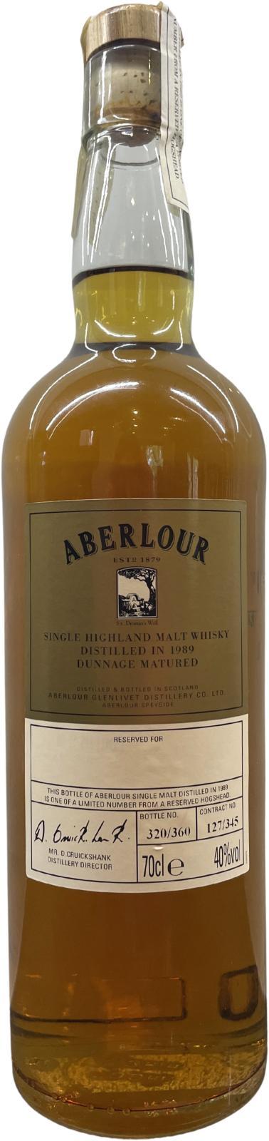 Aberlour 1989 Dunnage Matured Reserved for...