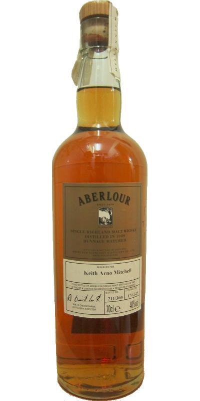 Aberlour 1989 Dunnage Matured Reserved for Keith Arno Mitchell
