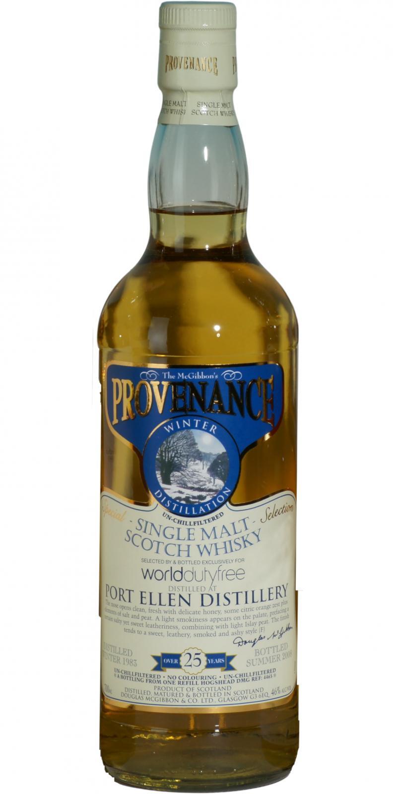 Port Ellen 1983 McG  McGibbon's Provenance for Worlddutyfree
