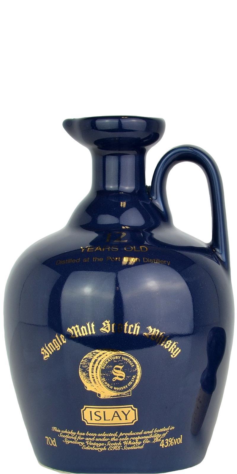 Port Ellen 12-year-old SV  Dark blue ceramic jug