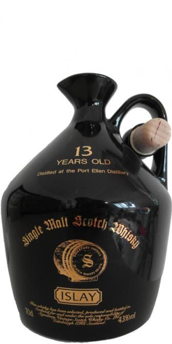 Port Ellen 13-year-old SV  Black ceramic jug