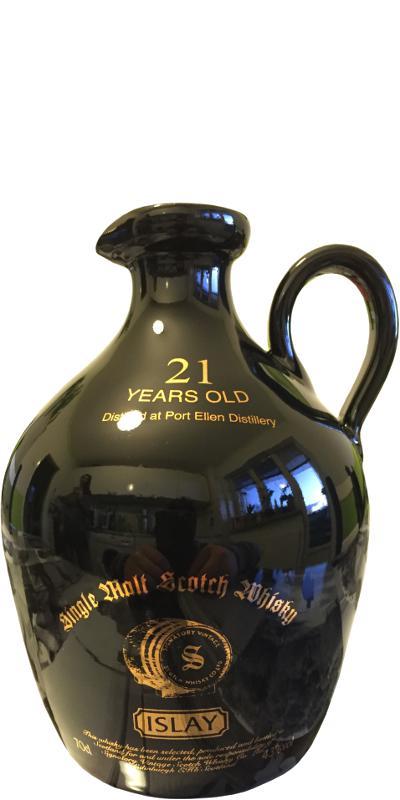 Port Ellen 21-year-old SV  Black ceramic jug