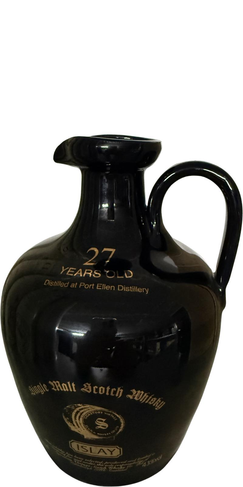Port Ellen 27-year-old SV  Black ceramic jug