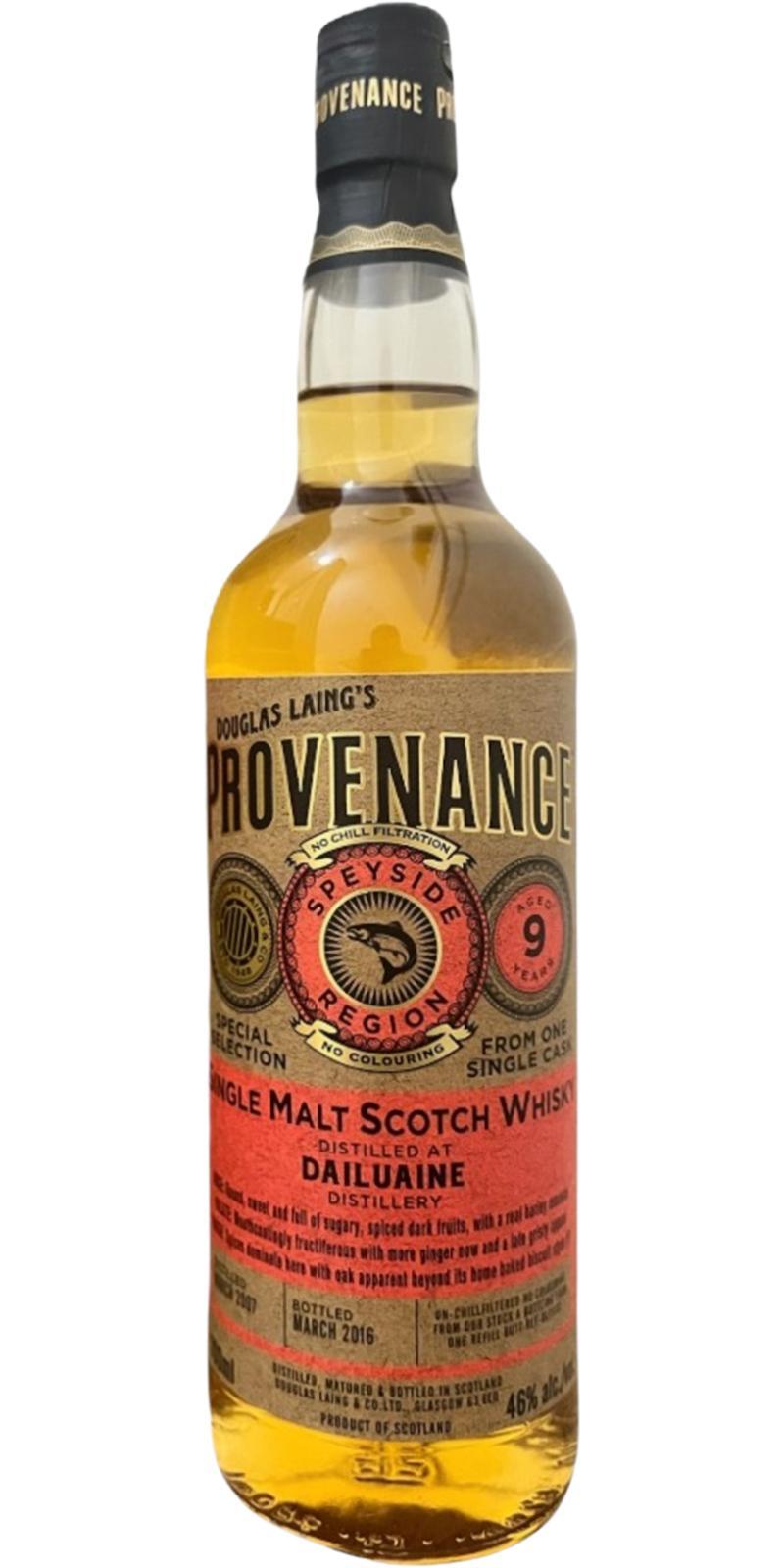 Dailuaine 2007 DL  Provenance