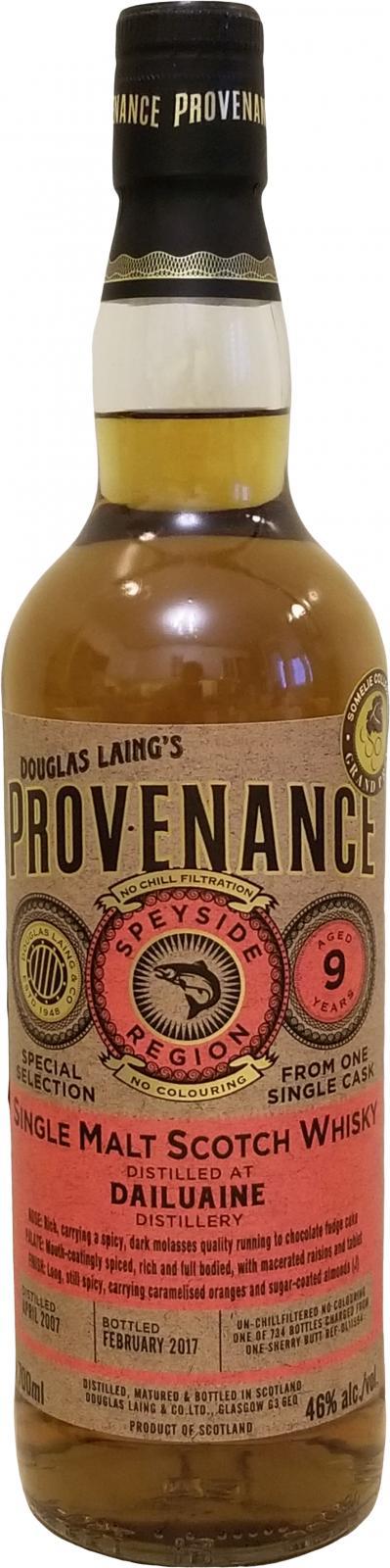 Dailuaine 2007 DL  Provenance