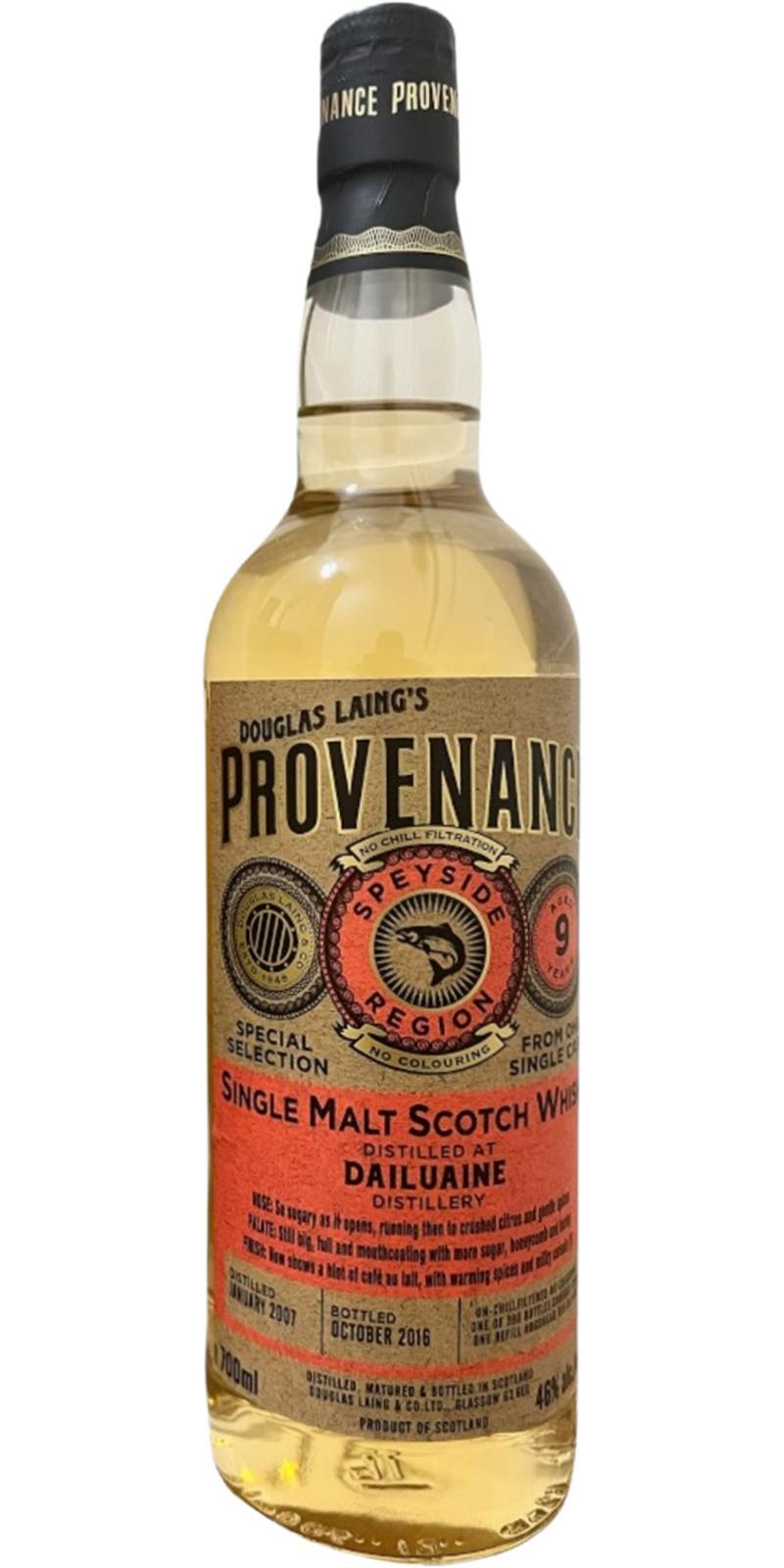 Dailuaine 2007 DL  Provenance