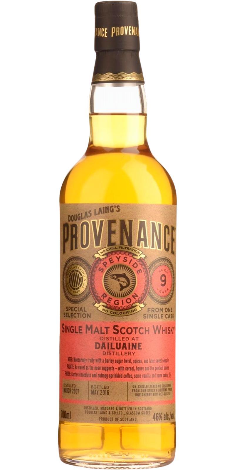 Dailuaine 2007 DL  Provenance