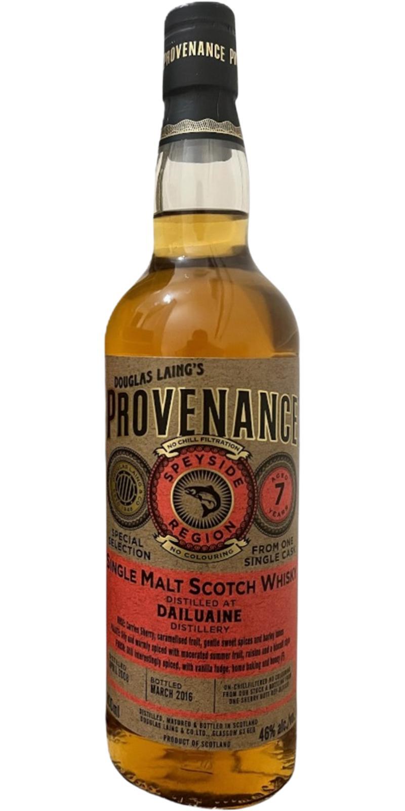 Dailuaine 2008 DL  Provenance