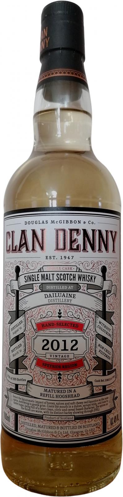 Dailuaine 2012 McG  Clan Denny