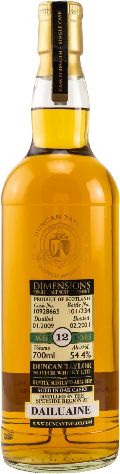 Dailuaine 2009 DT  Dimensions