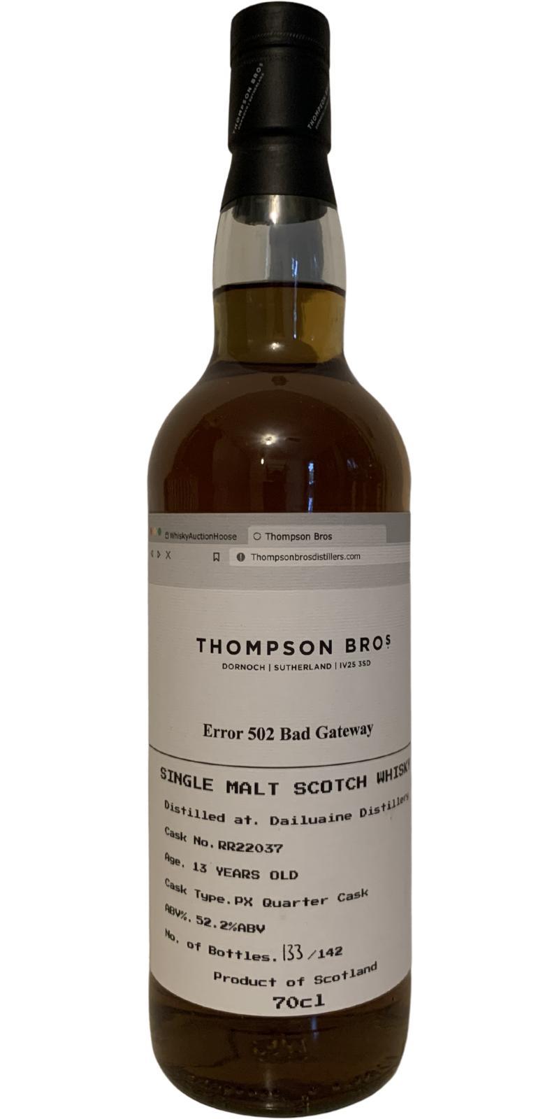 Dailuaine 2010 PST  Error 502 Bad Gateway