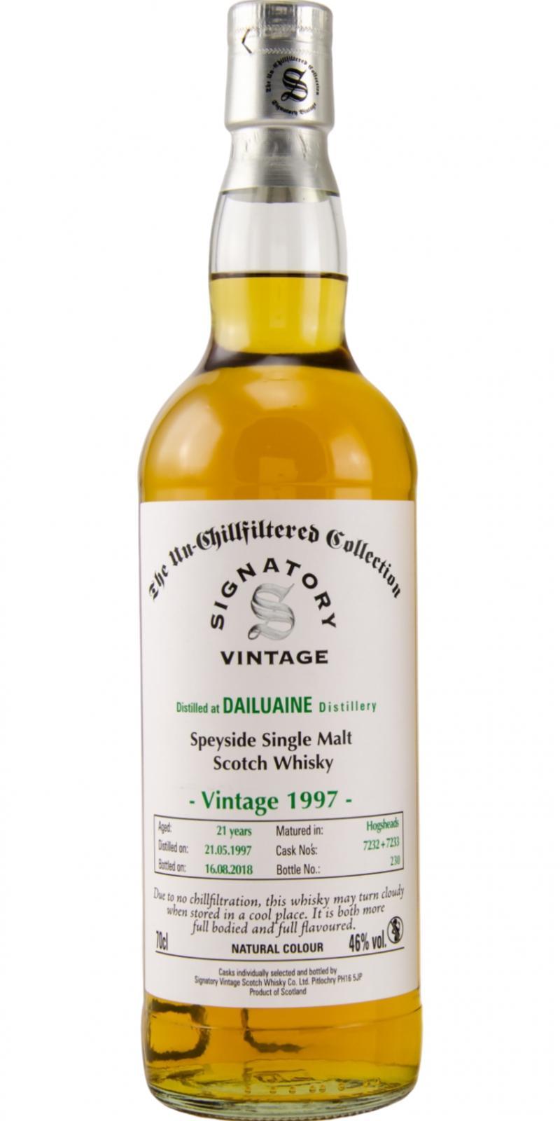 Dailuaine 1997 SV  The Un-Chillfiltered Collection